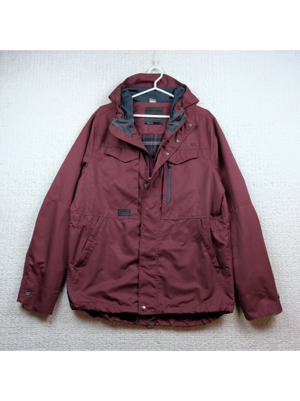 Y2K Oakley Snowboard Light Weight Lined Jacket Mens Sz L Dark Red Tech Gorpcore
